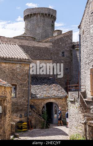 France, Aveyron, La Couvertoirade, labelled Les Plus Beaux Villages de France (The Most beautiful Villages of France), the medieval fortified village on Larzac Stock Photo