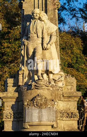 Spain, Galicia, Santiago de Compostela, the old city (UNESCO World Heritage Site), Alameda park, statue dedicated to the Galician poetess Rosalia de Castro (1837-1885) Stock Photo