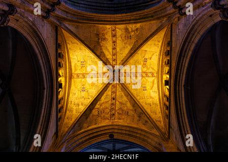 France, Finistere, St Pol du Leon, St Paul Aur?lien cathedral transept crossing Stock Photo