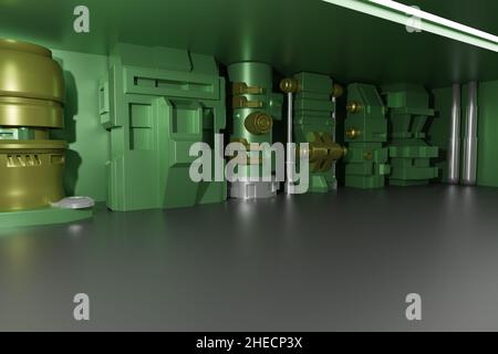 spaceship interior Stock Photo