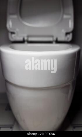 New white toilet bowl in a bathroom Stock Photo