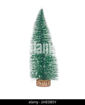Christmas fir tree. Xmas firtree miniature. Mini spruce toy. Stock Photo