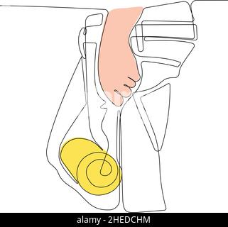 Painter wearing gloves painting wall using roller Stock Vector