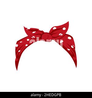 Red womens hair bandana vector illustration Stock Vector