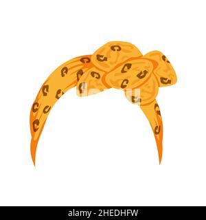 Yellow leopard womens hair bandana vector illustration Stock Vector