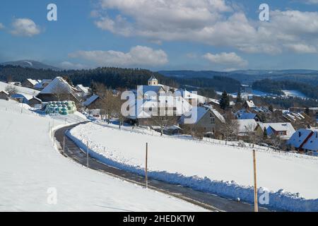 view of Breitnau in the Black Forest Stock Photo