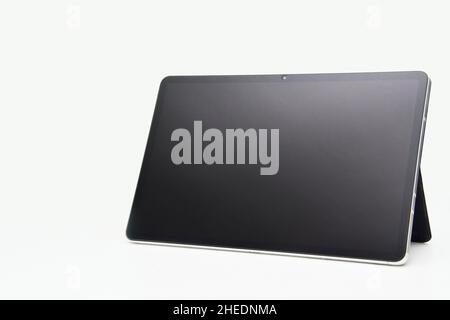 Black screen , laptop isolated white Stock Photo