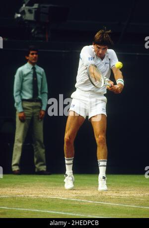 American tennis player Jimmy Connors on Centre Court, Wimbledon Stock Photo