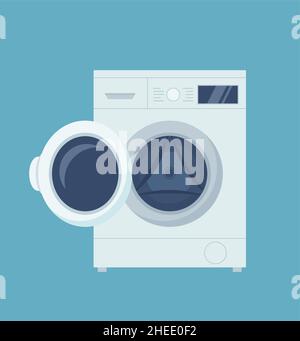 Washing machines. Flat vector illustration. EPS 10 Stock Vector
