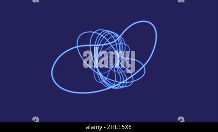 Elegant Glowing Bright Colorful Curved Spiral Lines Spinning Optical illusion animated background, black and white. Seamless loop. Animated Seamless L Stock Photo