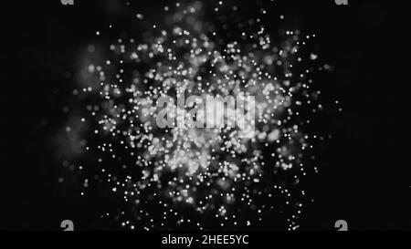 Animation of plexus network from like symbol on colorful background with flowing of plexus particles. Abstract background with like symbol. Seamless l Stock Photo