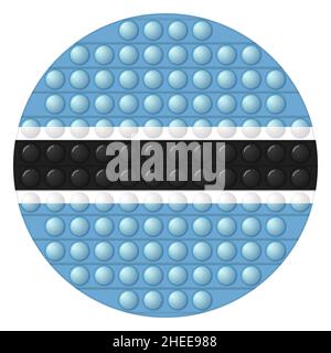 Glass light ball with flag of Botswana. Round sphere, template icon. National symbol. Glossy realistic ball, 3D vector illustration. Trendy antistress Stock Vector