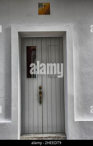 Old  Formal White Door: San Juan Puerto Rico Stock Photo