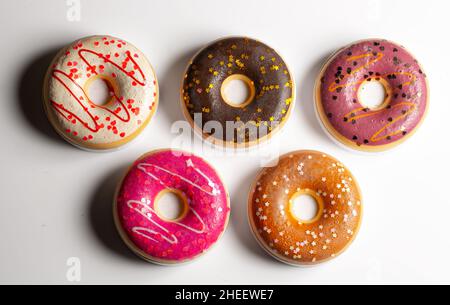 Donuts on a white background. Stock Photo