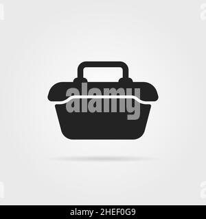 tool or food container black icon Stock Vector