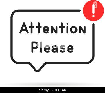 simple linear attention please bubble Stock Vector