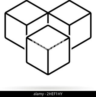 thin line cubes like sugar or ice Stock Vector