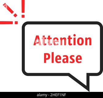 thin line attention please simple buble Stock Vector