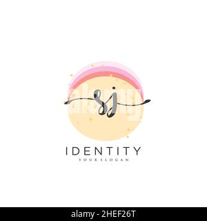 SJ Handwriting logo vector art of initial signature, wedding, fashion, jewerly, boutique, floral and botanical with creative template for any company Stock Vector