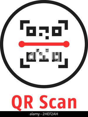 minimal qr code scan badge Stock Vector