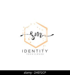 SM Handwriting logo vector art of initial signature, wedding, fashion, jewerly, boutique, floral and botanical with creative template for any company Stock Vector