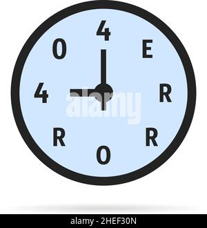 simple 404 error on watch Stock Vector