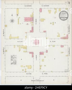 Sanborn Fire Insurance Map from Graham, Alamance County, North Carolina. Stock Photo