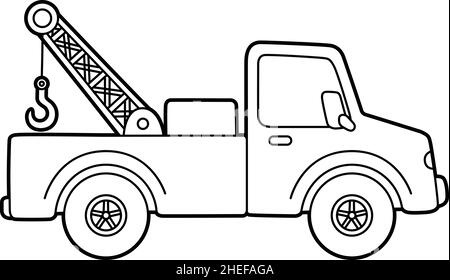 Tow Truck Coloring Page Stock Vector Image & Art - Alamy