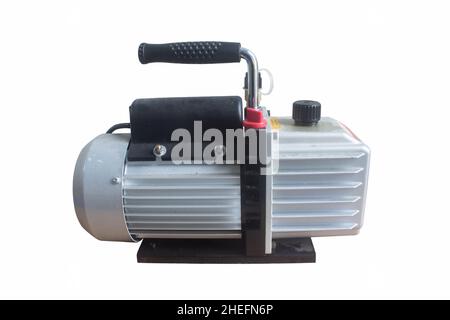 Vacuum pumps are widely used in the refrigeration. also be applicable as the pre-pump of various types of high vacuum equipment. on white background Stock Photo