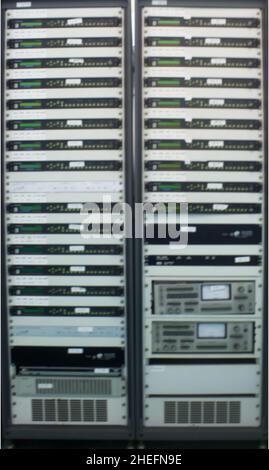 Server cabinet. picture blur Stock Photo