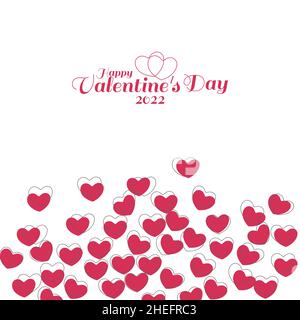Hand drawn elements in shape of heart on white backgrounds. Vector symbols of love for Happy Women's, Mother's, Valentine's Day, birthday greeting car Stock Vector
