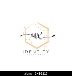 UX Handwriting logo vector art of initial signature, wedding, fashion, jewerly, boutique, floral and botanical with creative template for any company Stock Vector