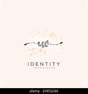 UV Handwriting logo vector art of initial signature, wedding, fashion, jewerly, boutique, floral and botanical with creative template for any company Stock Vector