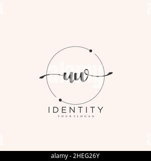 UW Handwriting logo vector art of initial signature, wedding, fashion, jewerly, boutique, floral and botanical with creative template for any company Stock Vector