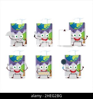 Cartoon character of economic books with various chef emoticons. Vector illustration Stock Vector