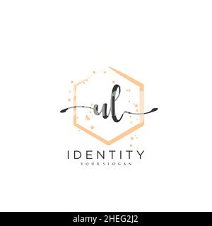 L V , Beauty vector initial logo, handwriting logo of initial signature,  wedding, fashion, jewerly, boutique, floral and botanical with creative  template for any company or business. Stock Vector