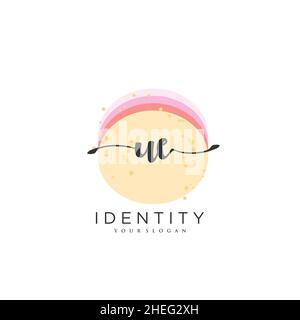 UE Handwriting logo vector art of initial signature, wedding, fashion, jewerly, boutique, floral and botanical with creative template for any company Stock Vector