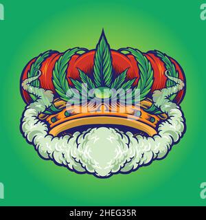 King Cannabis Logo Weed Illustrations Vector illustrations for your ...