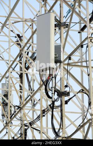 Close up of telecommunications tower Stock Photo