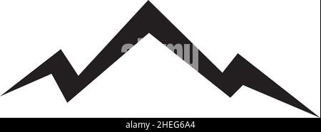 Simple black mountain icon vector logo design Stock Vector