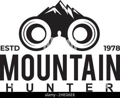 Simple black mountain icon vector logo design Stock Vector