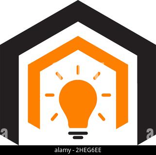 Electricity home icon vector logo design Stock Vector