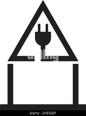 Electricity home icon vector logo design Stock Vector