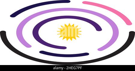 Galaxy solar system vector logo design Stock Vector