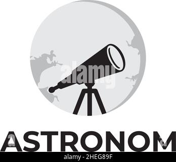 Astronomy dream with  telescope vector logo design Stock Vector