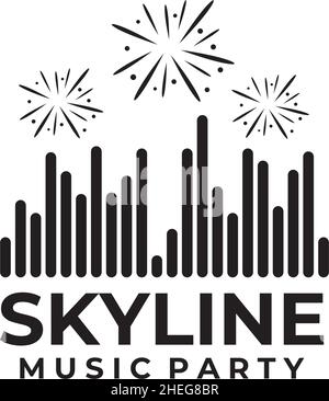 City music party vector logo design Stock Vector