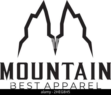Mountain logo design incorporated with M letter vector Stock Vector