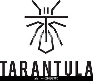 Outline art tarantula vector logo design Stock Vector