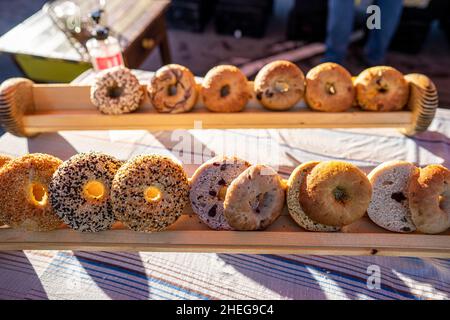 Assortment of Bagels Stock Photo