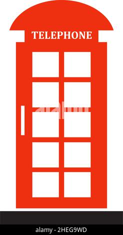 Red London Telephone Box vector logo design Stock Vector